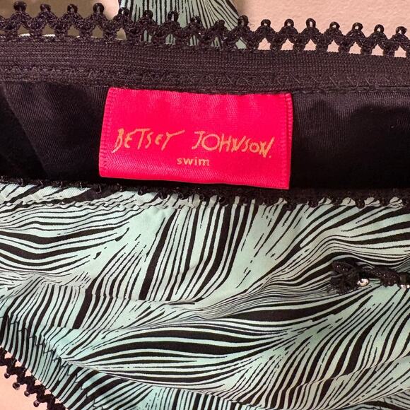 Y2K Betsey Johnson True Vintage Swim Zebra Bikini 2 Piece Set Embellished  S/M - Picture 3 of 5